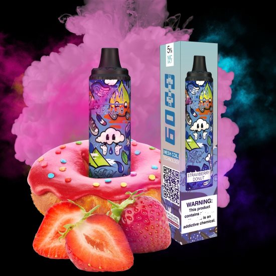 RandM Tornado 6000 Airflow Control Vape Pod Device 1Pc D8842N285 Strawberry Donut RandM vape sale