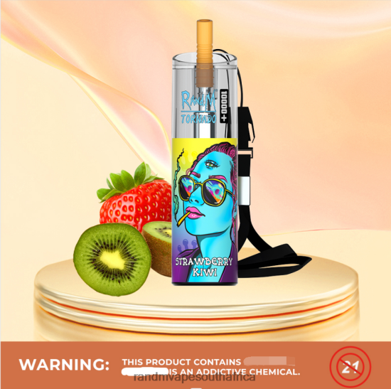 RandM Tornado 10000 Plus Airflow Control Vape Device 1Pc D8842N81 Strawberry Kiwi RandM vape south africa