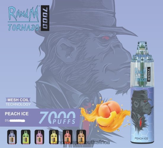 RandM Tornado 7000 Airflow Control Vape Device 1Pc D8842N171 Peach Ice RandM vape south africa