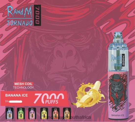 RandM Tornado 7000 Airflow Control Vape Device 1Pc D8842N172 Banana Ice RandM vape flavours